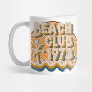 vintage retro beach club 70s 1973 with spirale orange Mug